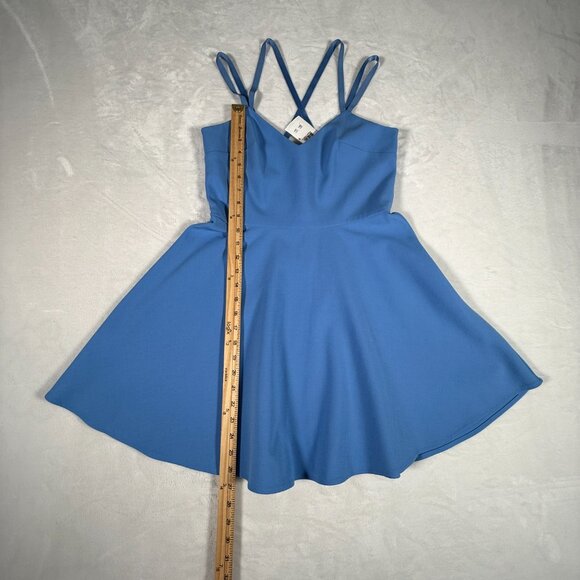 French Connection Cocktail Dress Women Size 6 Blue Spaghetti Strap Mini NWT - Picture 2 of 13
